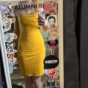 Yellow tight fit summer dress
